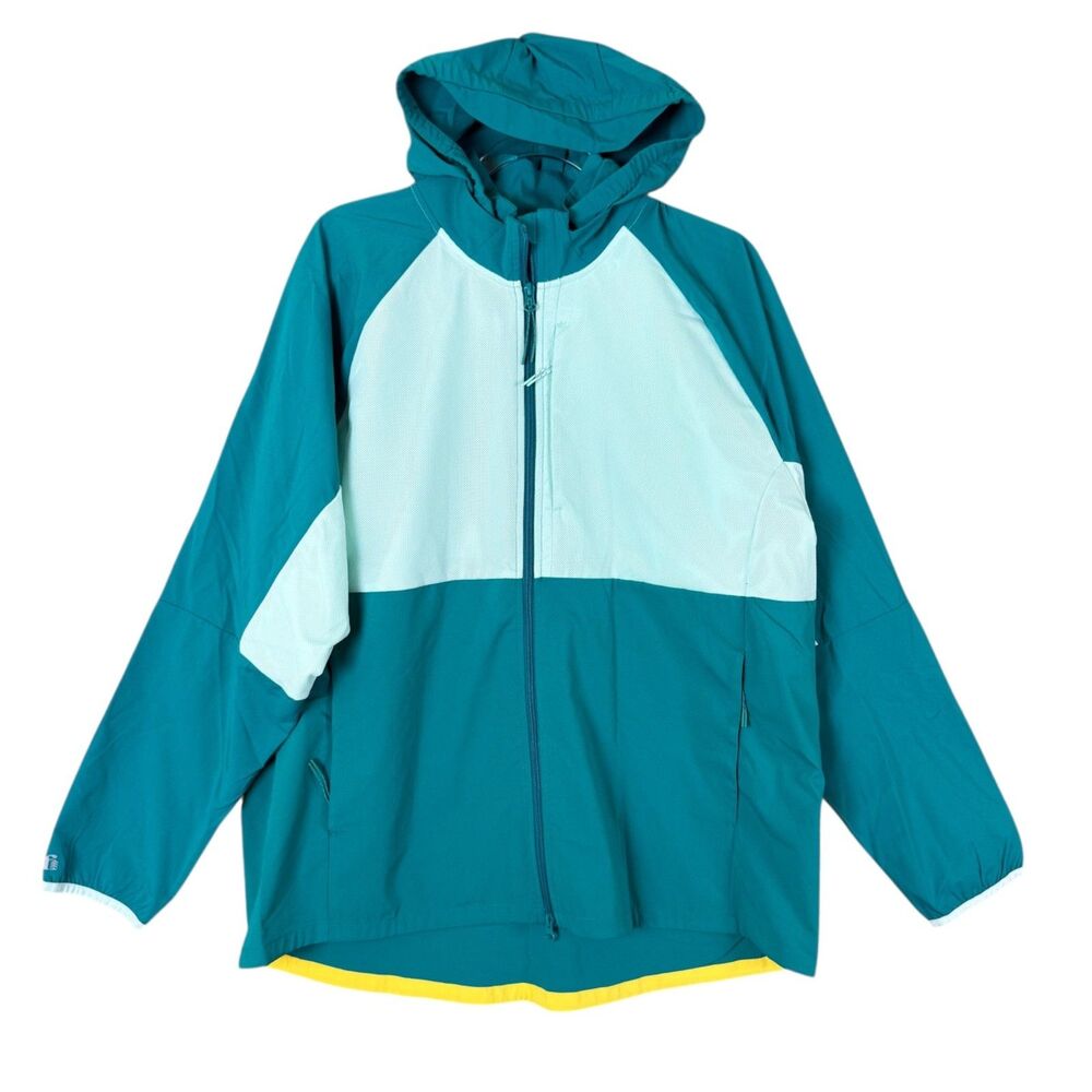 Bonobos Fielder Full Zip Windbreaker Removable Hood Self Storing XL Green & Mint